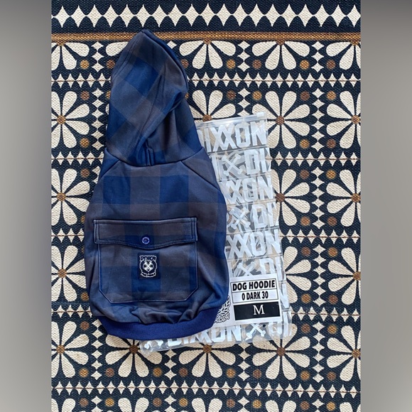 Dixxon NWT Blue Plaid Dog Hoodie Size M - Picture 4 of 8